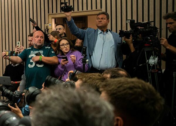 Pressekonferenz der sozialdemokratischen Partei Smer anlässlich der slowakischen Wahlen 2023