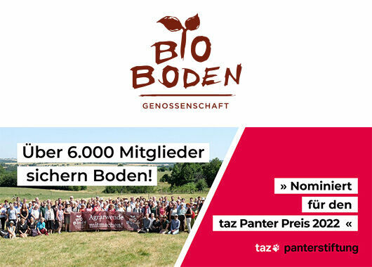 BioBoden Genossenschaft nominiert für den taz Panter Preis 2022