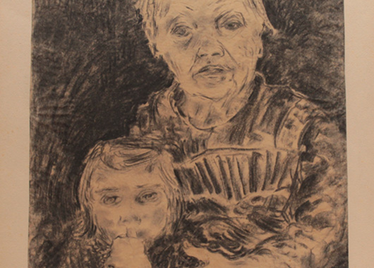 Zeichnung einer älteren Person und einem Kind
